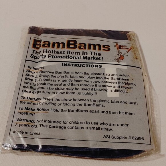 FUN Telus Mobility BAM BAMS Fun Sticks Inflatable BNIP - Picture 3 of 3